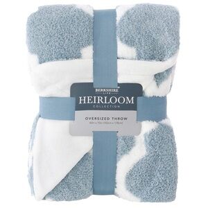 Berkshire Heirloom Collection Oversized Throw Blue Reversible Blanket 60"x70"